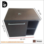 MUEBLE DE BAÑO NAPA DE COLGAR PARED COLOR WENGUE - NOGAL MEDIDAS60x45x51 (2)