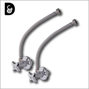 JUEGO ANGULAR DOBLE MANGUERA LAVABO 12" 262.04.E