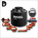 TANQUE DE AGUA TIPO BOTELLA 1100LTS NEGRO INCLUIDO KIT DE INSTALACIÓN 34 ESPESOR 3MM A 4MM