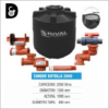 TANQUE DE AGUA TIPO BOTELLA 2000LTS NEGRO INCLUIDO KIT DE INSTALACIÓN 3/4" ESPESOR 3MM A 4MM