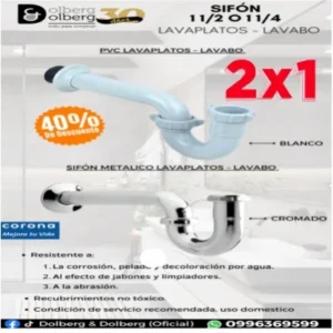 SIFÓN P 1 1/2″ O 1 1/4″ GRIVAL (2 X 1)