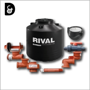 TANQUE DE AGUA TIPO BOTELLA 250LTS NEGRO INCLUIDO KIT DE INSTALACIÓN 1/2″ ESPESOR 3MM A 4MM
